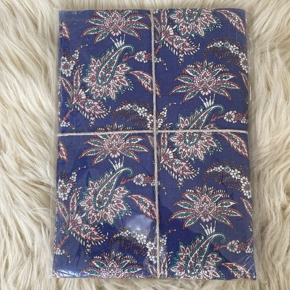 NEW Liberty London Klein Blue Floral Linen Tea Towel 19.5